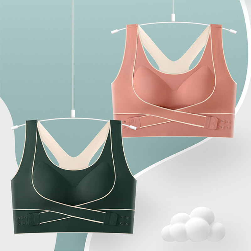 🌸Spring Specials💐 2PCS Front Buckle Wire-Free Cross Backless Sports Bra