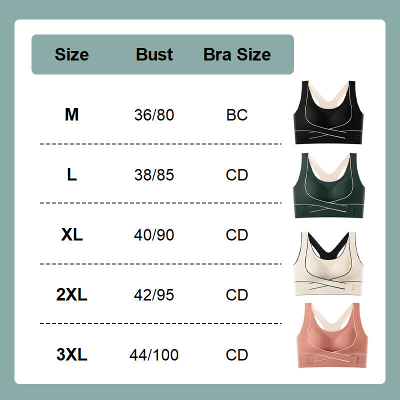 🌸Spring Specials💐 2PCS Front Buckle Wire-Free Cross Backless Sports Bra