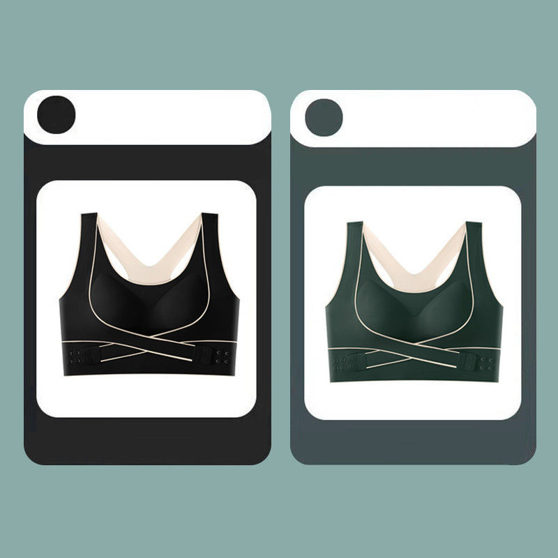 🌸Spring Specials💐 2PCS Front Buckle Wire-Free Cross Backless Sports Bra