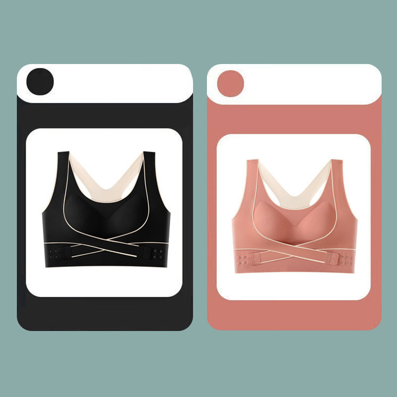 🌸Spring Specials💐 2PCS Front Buckle Wire-Free Cross Backless Sports Bra