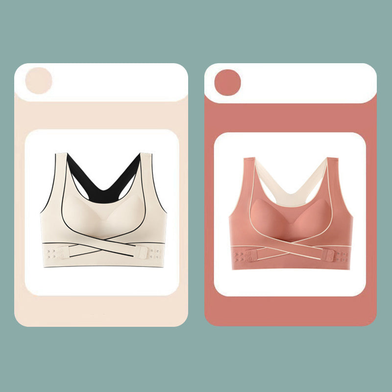 🌸Spring Specials💐 2PCS Front Buckle Wire-Free Cross Backless Sports Bra