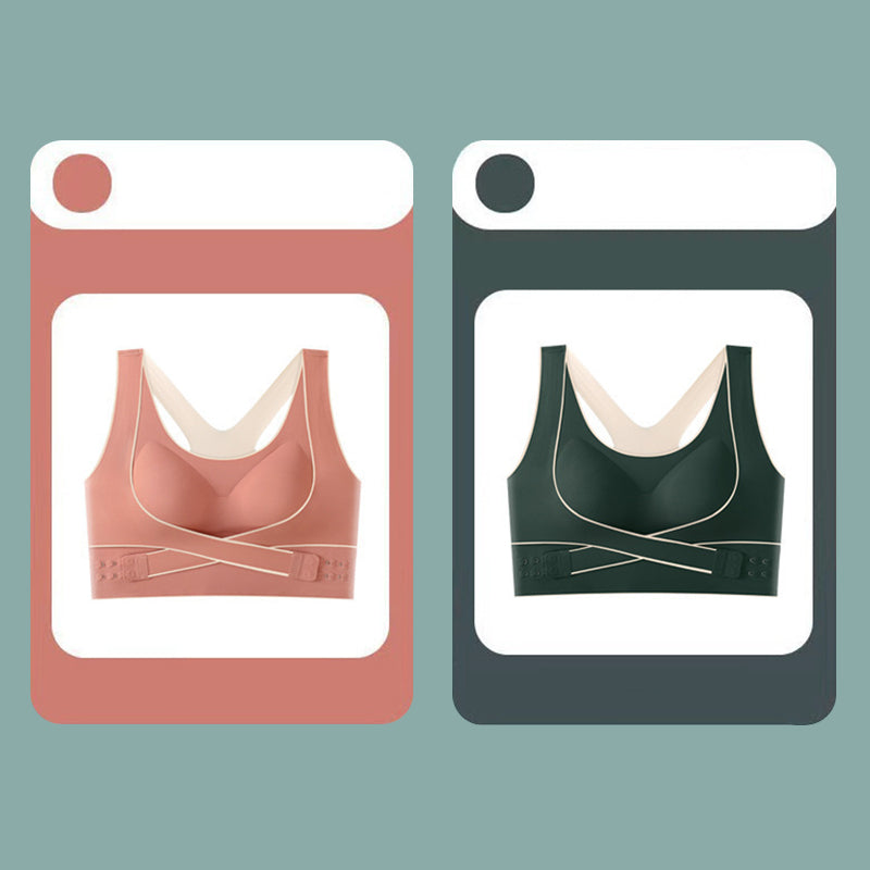 🌸Spring Specials💐 2PCS Front Buckle Wire-Free Cross Backless Sports Bra
