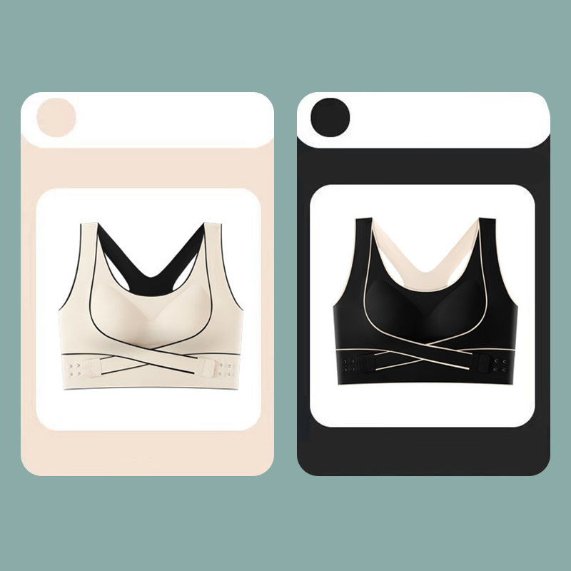 🌸Spring Specials💐 2PCS Front Buckle Wire-Free Cross Backless Sports Bra