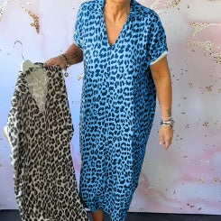 🌸Spring Specials💐 Women's Loose V-Neck Leopard Print Dress