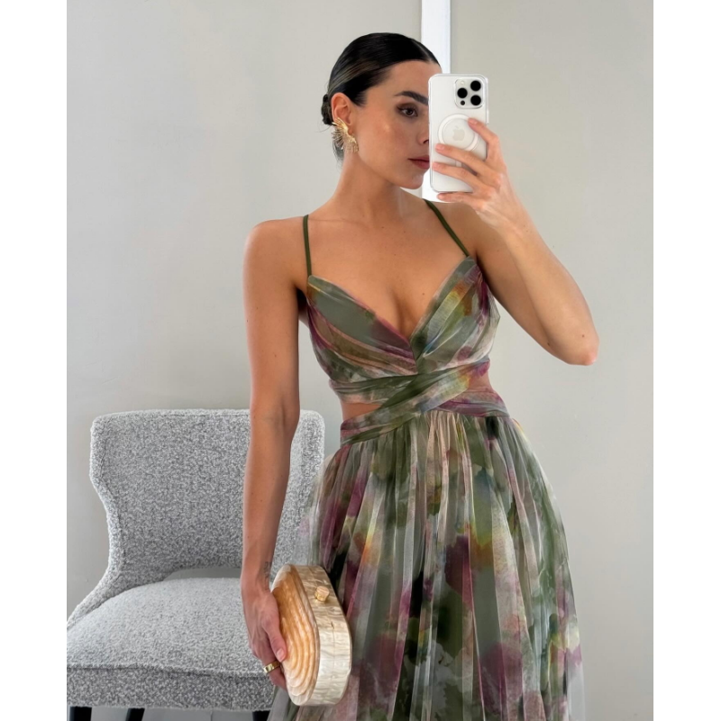 🌸Spring Specials💐 Mesh Printed Camisole Dress For Women