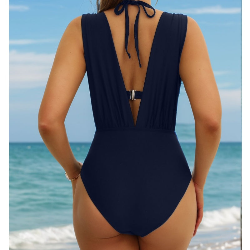 🌸Spring Specials💐 Women's Tie Solid Color Swimsuit 2-PCS Set