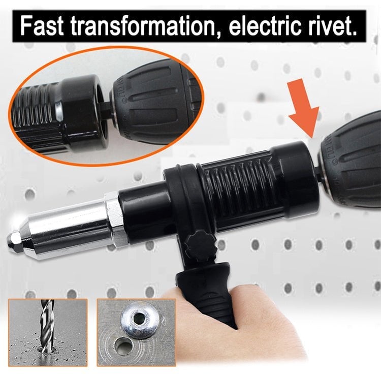💯 Professional Rivet Gun Adapter Kit with 4Pcs Different Matching Nozzle Bolts