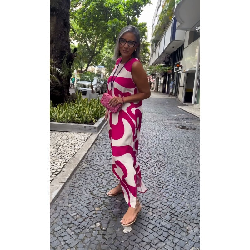🌸Spring Specials💐 Round Neck Printed Sleeveless Casual Fashion Dresses