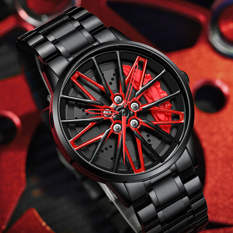⏳Time-limited Special⌛Men's 3D Rotating Skeleton Car Wheel Wrist Watch