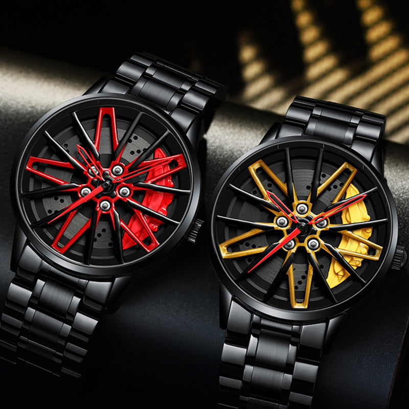 ⏳Time-limited Special⌛Men's 3D Rotating Skeleton Car Wheel Wrist Watch