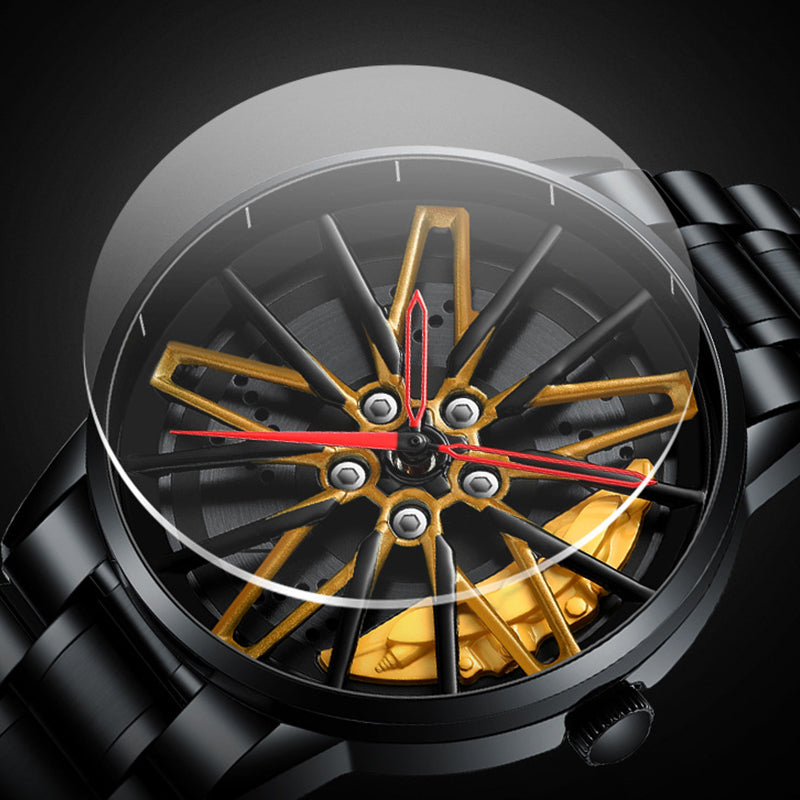 ⏳Time-limited Special⌛Men's 3D Rotating Skeleton Car Wheel Wrist Watch