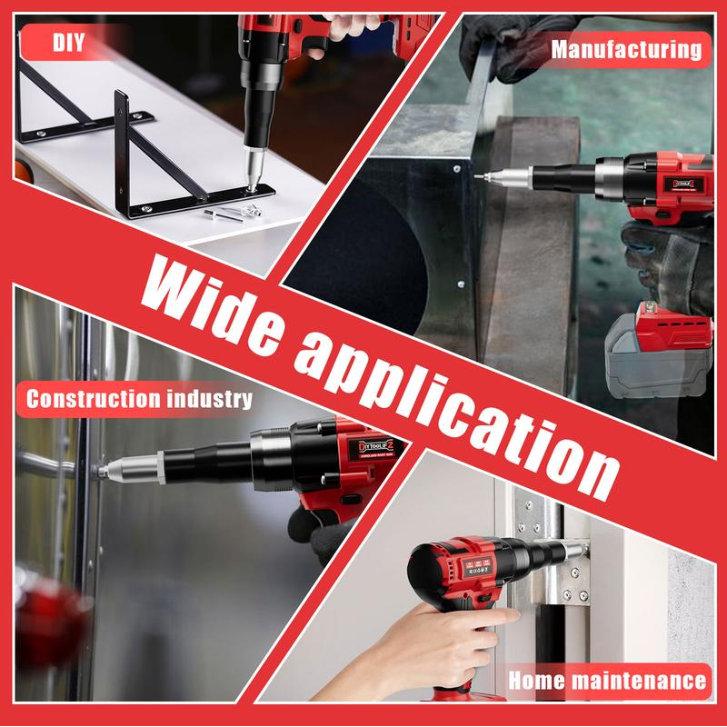 ⏳Time-limited Special⌛Portable Handheld 21V Brushless Rivet Machine with Aluminum Rivets & Storage Box