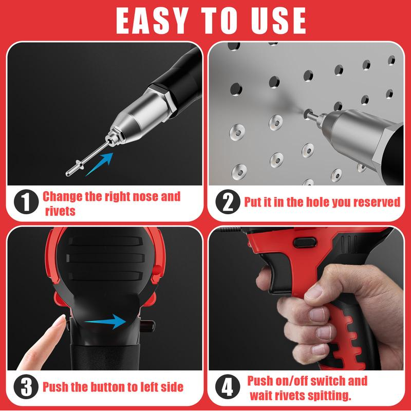 ⏳Time-limited Special⌛Portable Handheld 21V Brushless Rivet Machine with Aluminum Rivets & Storage Box