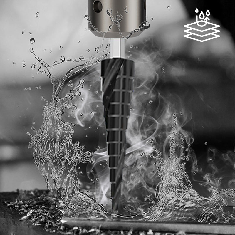 ⏳Time-limited Special⌛High Hardness Spiral Flute Step Drill Bit Set (5pcs set)