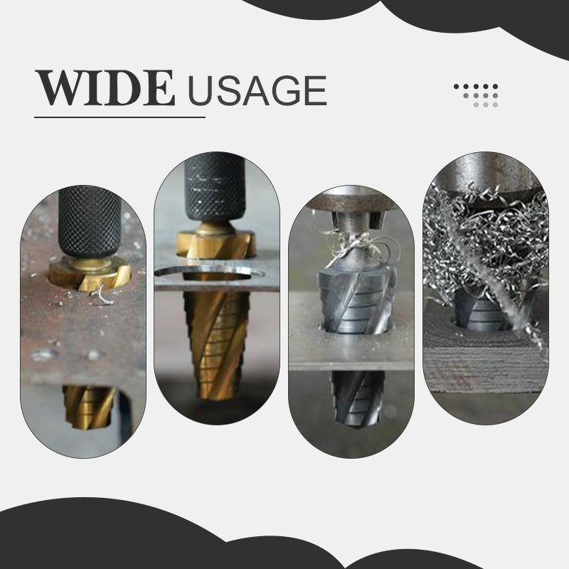 ⏳Time-limited Special⌛High Hardness Spiral Flute Step Drill Bit Set (5pcs set)