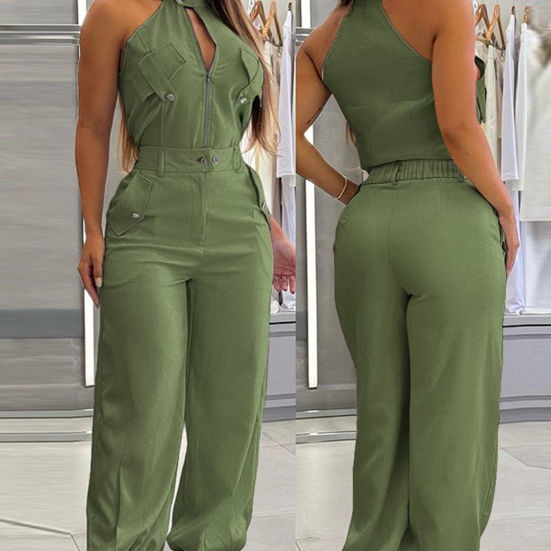 ⏳Time-limited Special⏰Women's Sleeveless Crop Top & High-Waist Pants Outfit