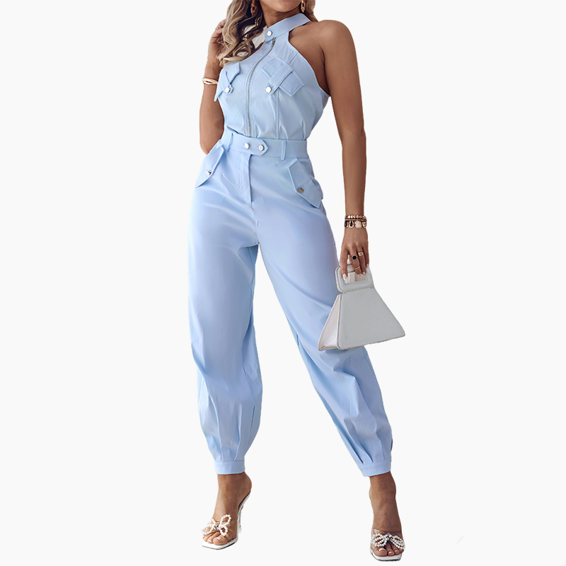 ⏳Time-limited Special⏰Women's Sleeveless Crop Top & High-Waist Pants Outfit