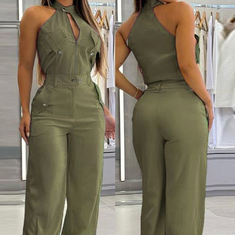 ⏳Time-limited Special⏰Women's Sleeveless Crop Top & High-Waist Pants Outfit