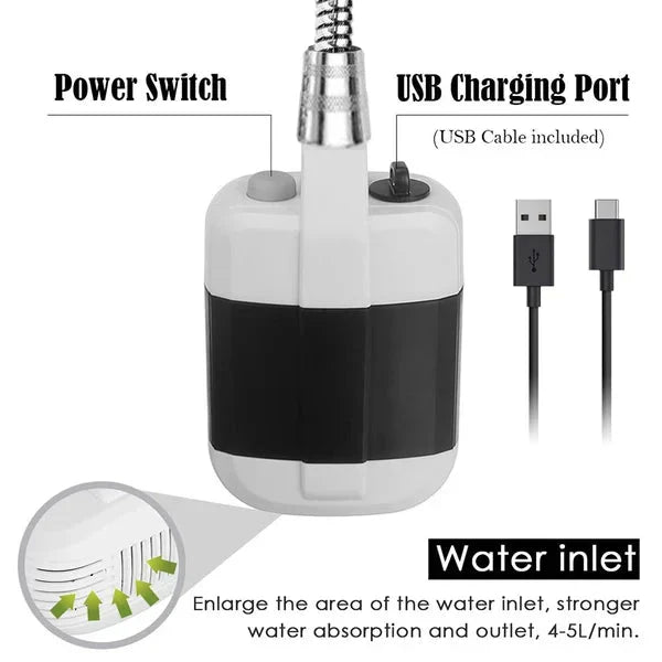 🚿Portable Camping Shower with Adjustable Flow – For Easy & Convenient Outdoor Cleaning!✨