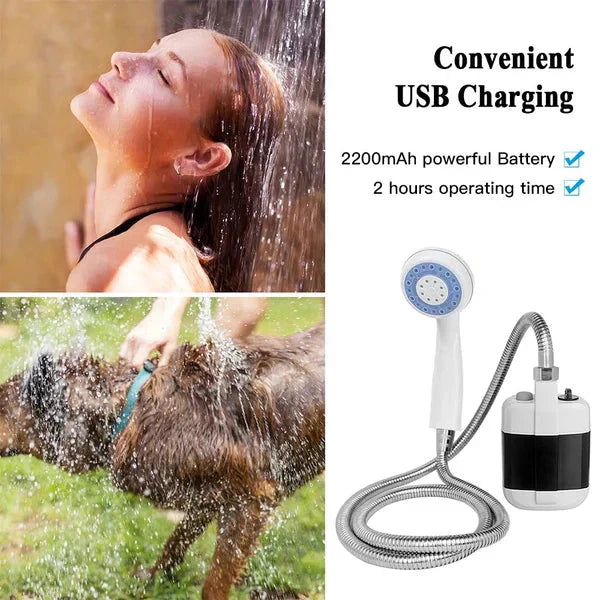 🚿Portable Camping Shower with Adjustable Flow – For Easy & Convenient Outdoor Cleaning!✨