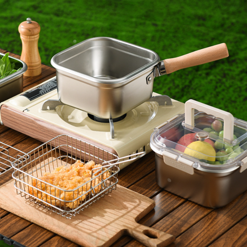 🫕Multi-Function Frying Cooker Set - Fryer, Cooker, Fresh Keeping & Vegetables Washing