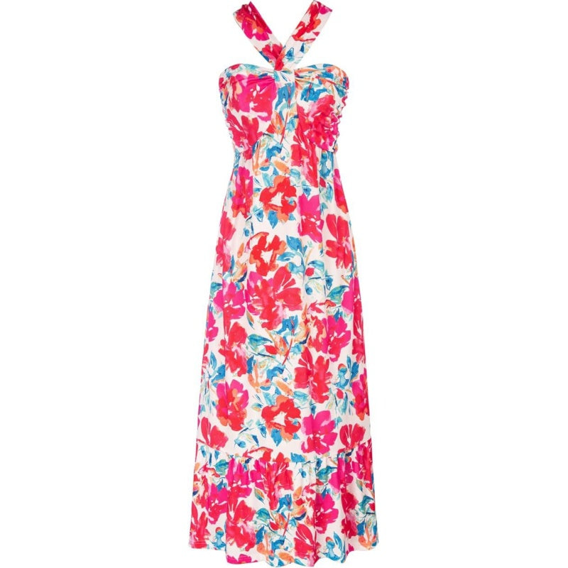 ⏳Time-limited Special⏰Cross Halter Sleeveless Floral Printed Dress💃