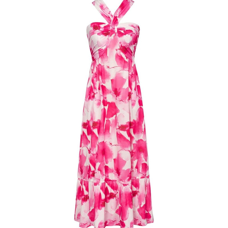 ⏳Time-limited Special⏰Cross Halter Sleeveless Floral Printed Dress💃