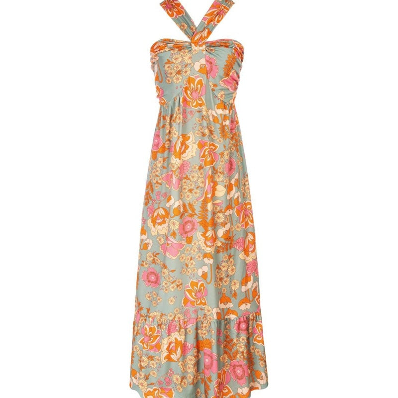 ⏳Time-limited Special⏰Cross Halter Sleeveless Floral Printed Dress💃