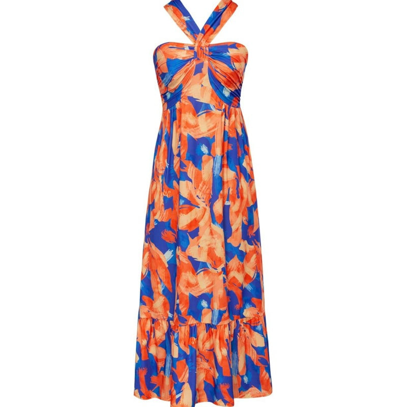 ⏳Time-limited Special⏰Cross Halter Sleeveless Floral Printed Dress💃