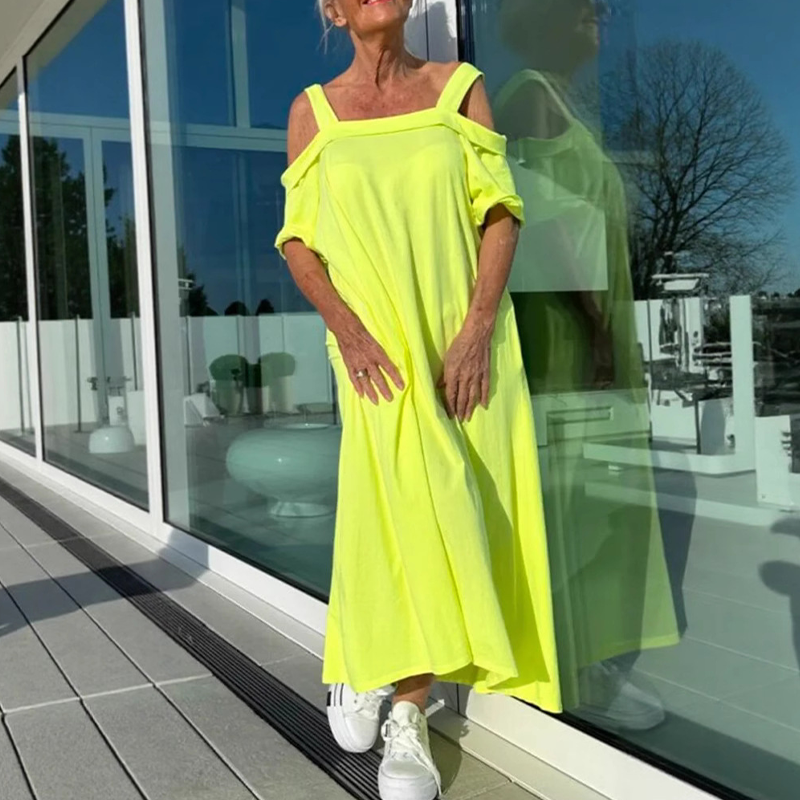 🏖️Summer Specials🌴Women's Cold Shoulder Casual Maxi Dress
