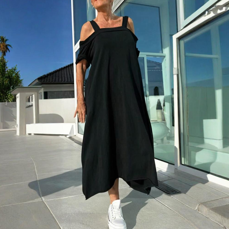 🏖️Summer Specials🌴Women's Cold Shoulder Casual Maxi Dress