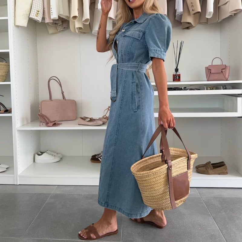 ⏳Time-limited Special⏰Women's Denim Button-Down Shirt Dress👗