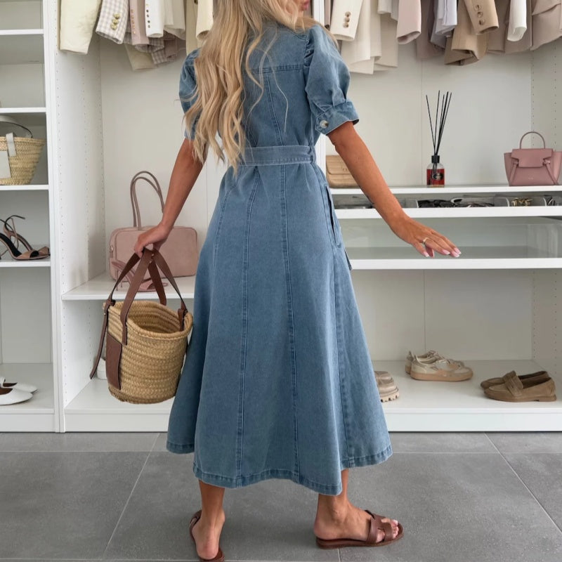 ⏳Time-limited Special⏰Women's Denim Button-Down Shirt Dress👗