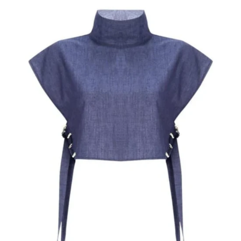 ⏳Time-limited Special⏰Women's Trendy Fashion High-Neck Short Top & High-Waist 3/4 Length Pants Outfits