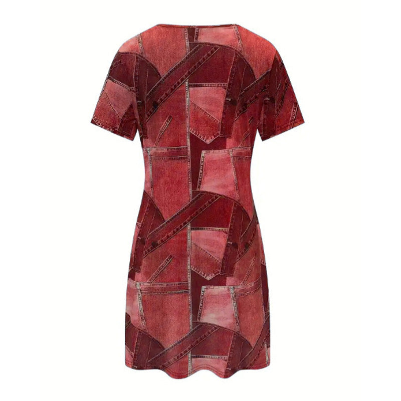 ⏳Time-limited Special⏰Women's Casual Patchwork Pattern Dress