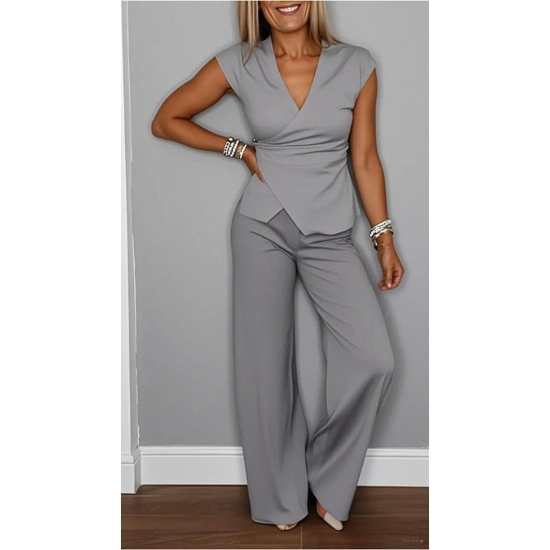 ⏳Time-limited Special⏰Women's Elegant V-Neck Top & Pants Set