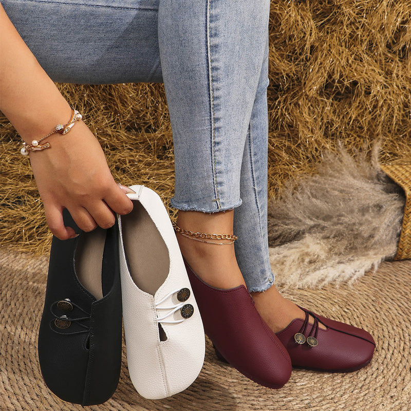 ⏳Time-limited Special⏰Women's New Soft Synthetic Leather Flat Shoes