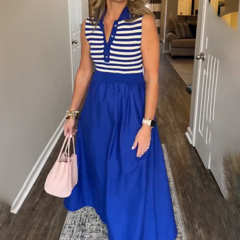 ⏳Time-limited Special⏰Women's Casual V-Neck Striped Maxi Dress