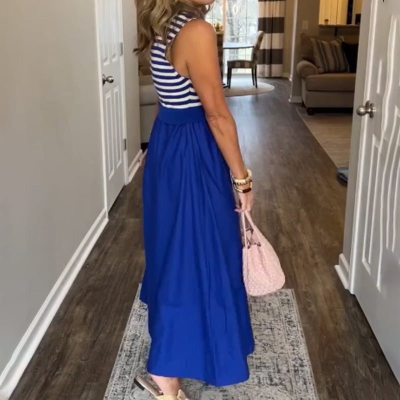 ⏳Time-limited Special⏰Women's Casual V-Neck Striped Maxi Dress