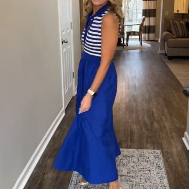 ⏳Time-limited Special⏰Women's Casual V-Neck Striped Maxi Dress