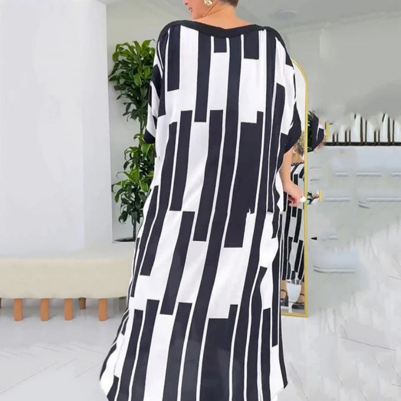 ⏳Time-limited Special⏰Women's Modern Print Loose Fit Dress