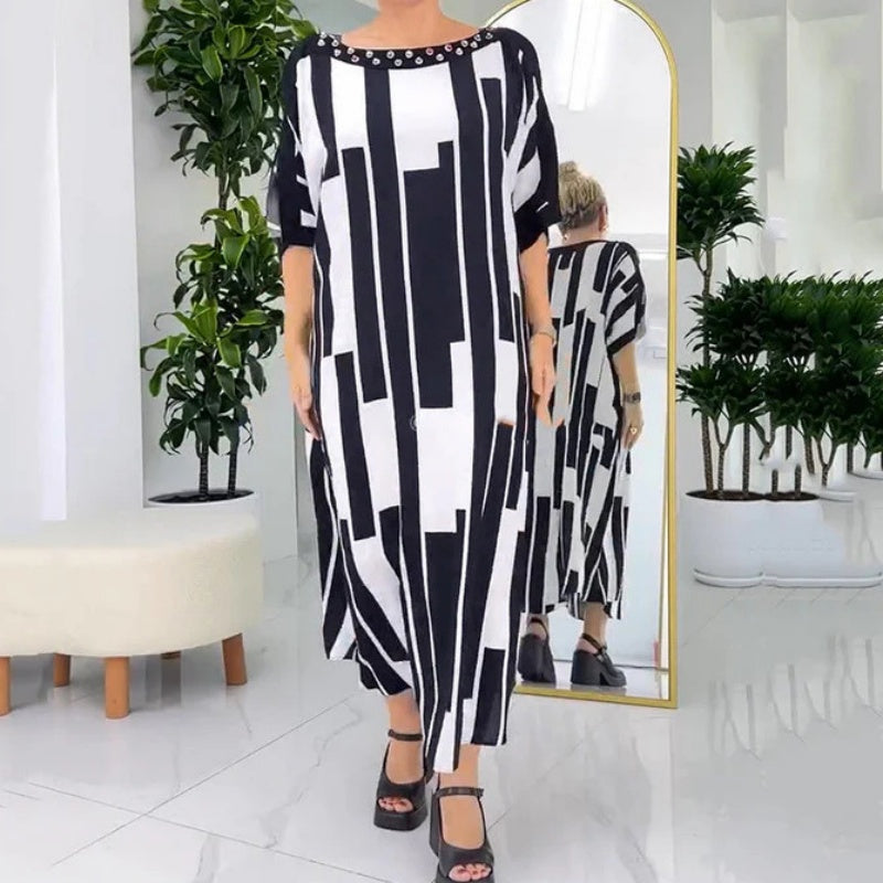 ⏳Time-limited Special⏰Women's Modern Print Loose Fit Dress