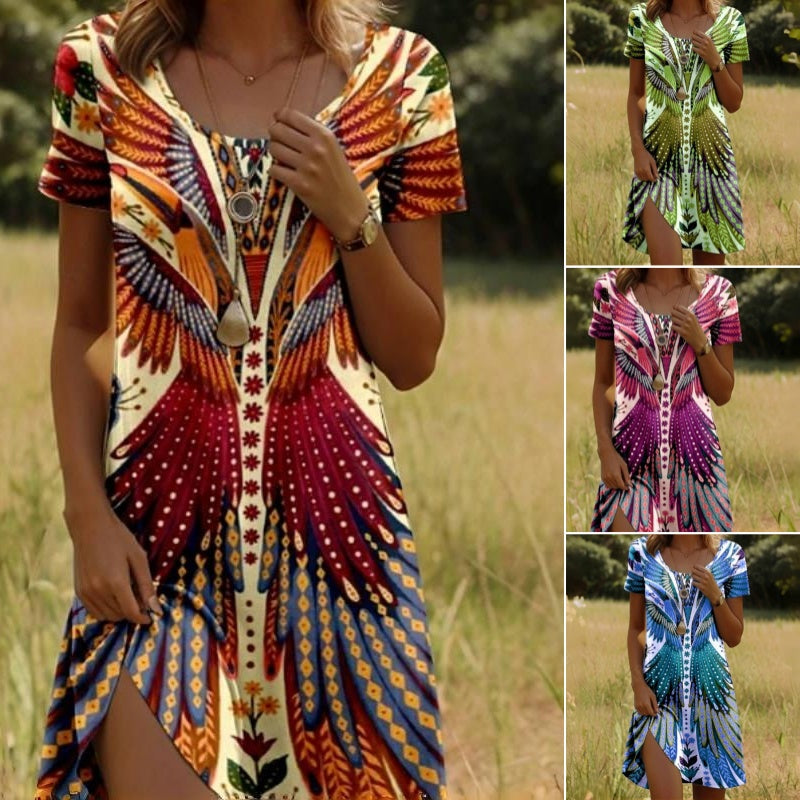 ⏳Time-limited Special⏰Women’s Floral Short Sleeve Dress👗