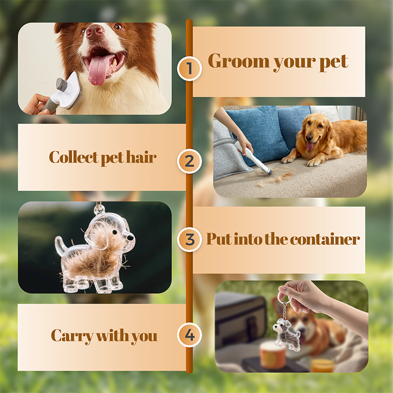 🐶Creative Transparent Dog Hair Collection Container Keychain