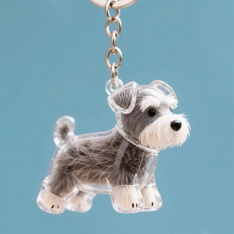 🐶Creative Transparent Dog Hair Collection Container Keychain