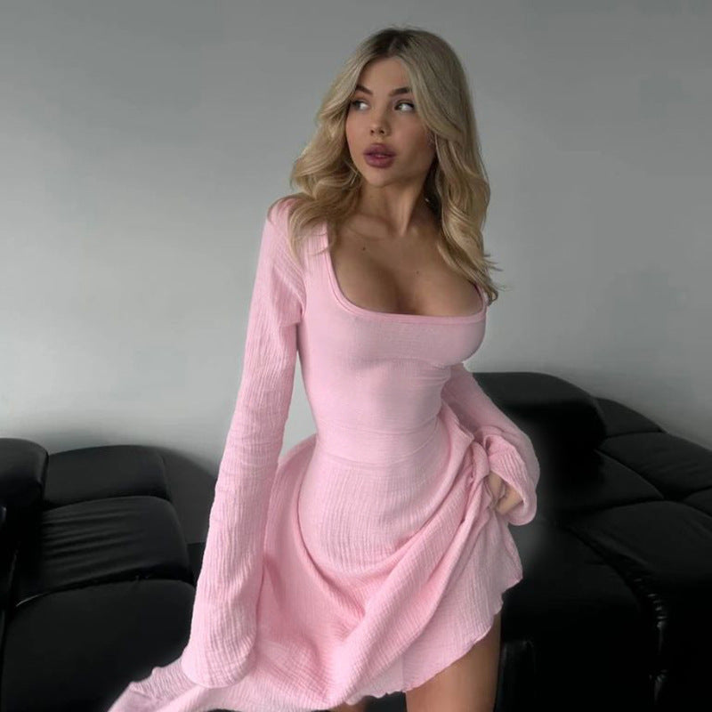 ⏳Time-limited Special⏰Women’s Square Neck Tie Waist A-Line Dress