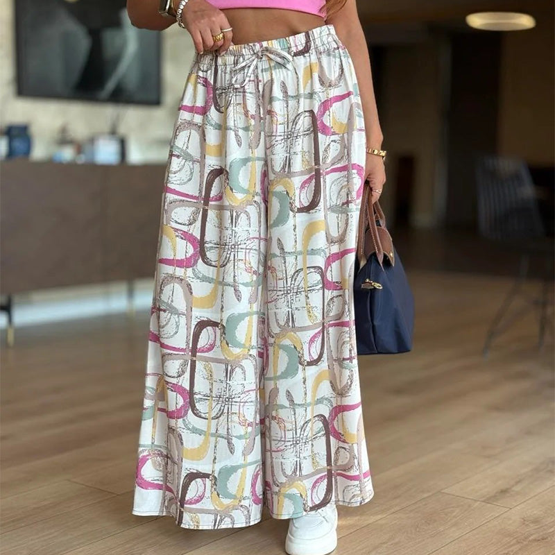 ⏳Time-limited Special⏰Women’s Casual Printed Wide-Leg Pants with Pockets👖