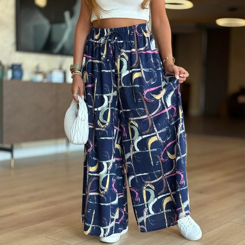 ⏳Time-limited Special⏰Women’s Casual Printed Wide-Leg Pants with Pockets👖