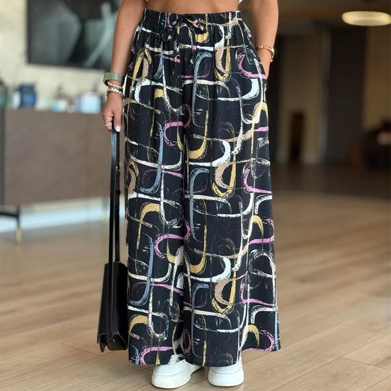 ⏳Time-limited Special⏰Women’s Casual Printed Wide-Leg Pants with Pockets👖