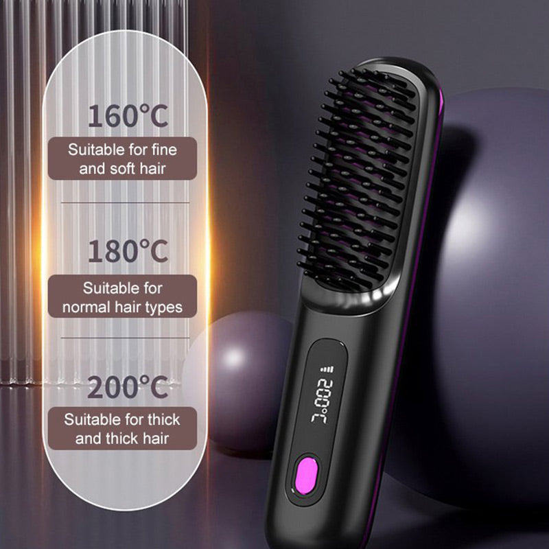 ⏳Time-limited Special⏰Wireless Ceramic Heating Hair Straightening Comb